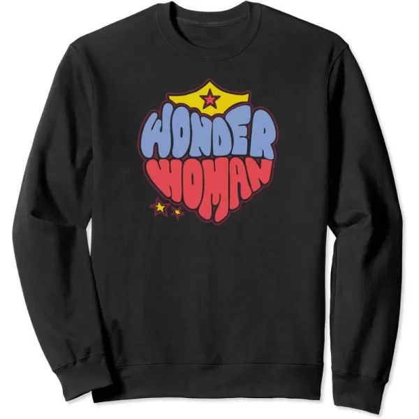 Amazon Essentials DC Comics Wonder Woman Heart Shaped Logo SweatshirtBlack