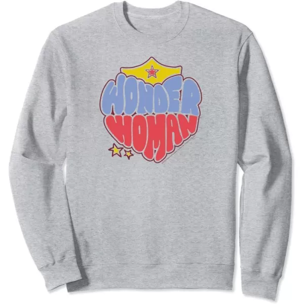 Amazon Essentials DC Comics Wonder Woman Heart Shaped Logo SweatshirtHeather Grey