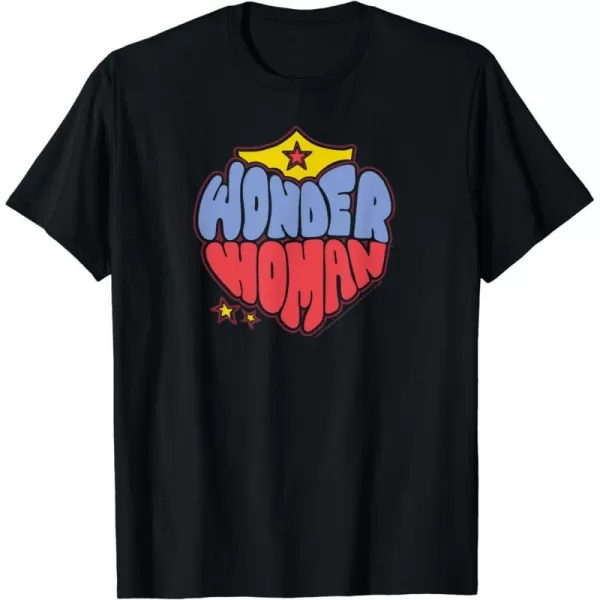 Amazon Essentials DC Comics Wonder Woman Heart Shaped Logo TShirtBlack