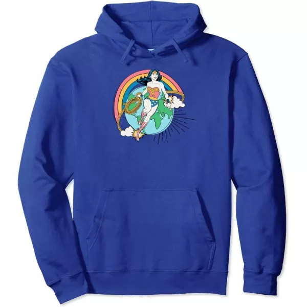 Amazon Essentials DC Comics Wonder Woman Lasso Rainbow World Pullover HoodieRoyal Blue