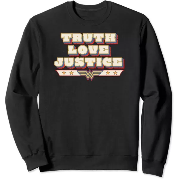 Amazon Essentials DC Comics Wonder Woman Truth Love Justice SweatshirtBlack