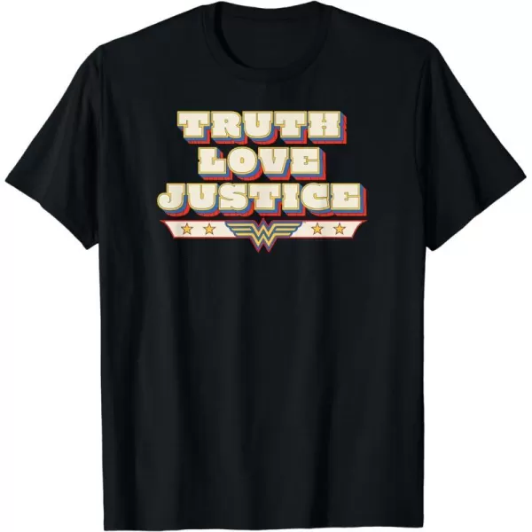 Amazon Essentials DC Comics Wonder Woman Truth Love Justice TShirtBlack