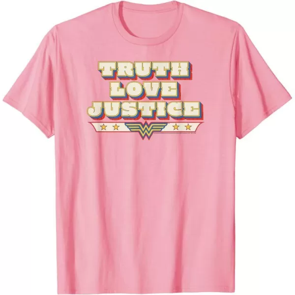 Amazon Essentials DC Comics Wonder Woman Truth Love Justice TShirtPink