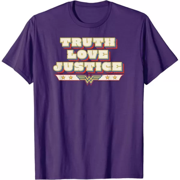 Amazon Essentials DC Comics Wonder Woman Truth Love Justice TShirtPurple