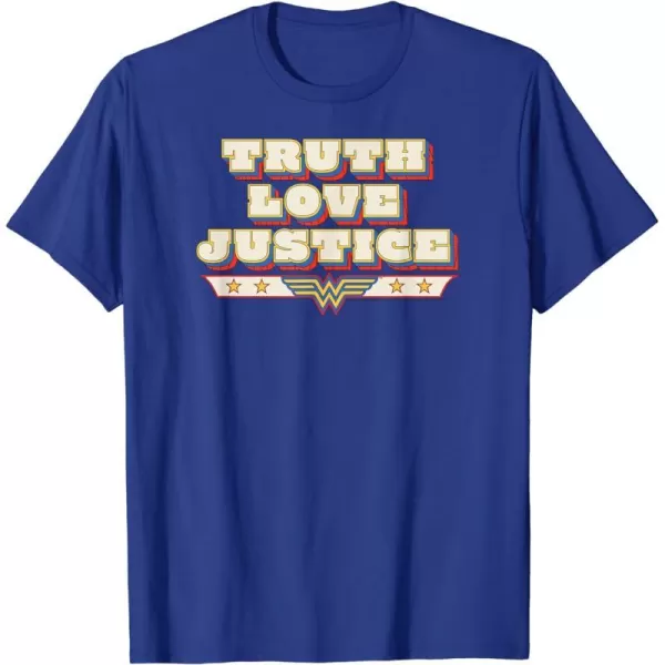 Amazon Essentials DC Comics Wonder Woman Truth Love Justice TShirtRoyal Blue