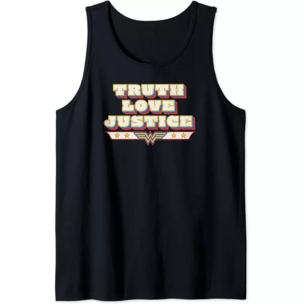 Amazon Essentials DC Comics Wonder Woman Truth Love Justice Tank TopBlack