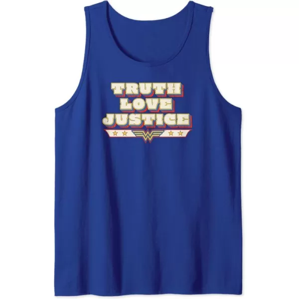 Amazon Essentials DC Comics Wonder Woman Truth Love Justice Tank TopRoyal Blue