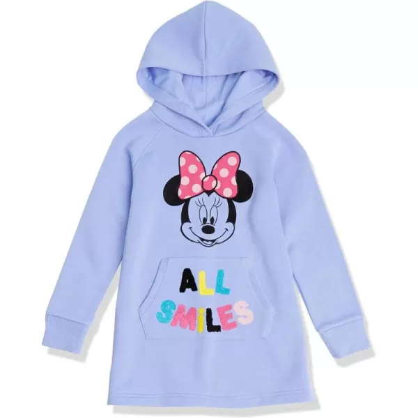 Amazon Essentials Disney  Marvel  Star Wars  Frozen  Princess Girls and Toddlers Fleece LongSleeve Hooded DressesBlue Minnie