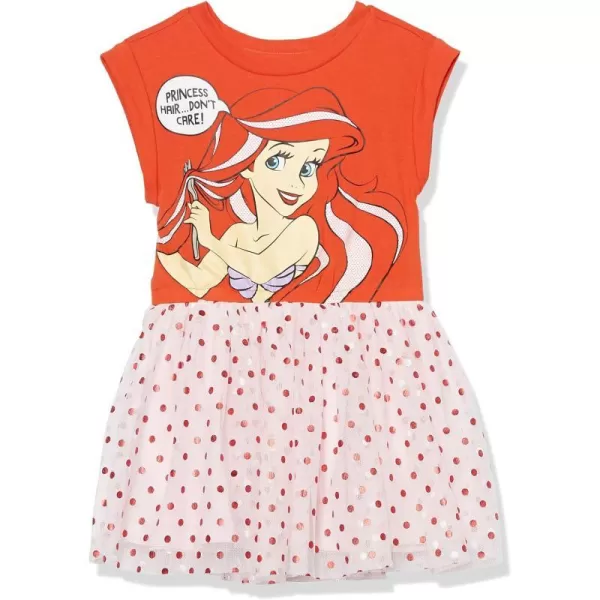 Amazon Essentials Disney  Marvel  Star Wars  Frozen  Princess Girls and Toddlers Knit ShortSleeve Tutu DressesPrincess Ariel