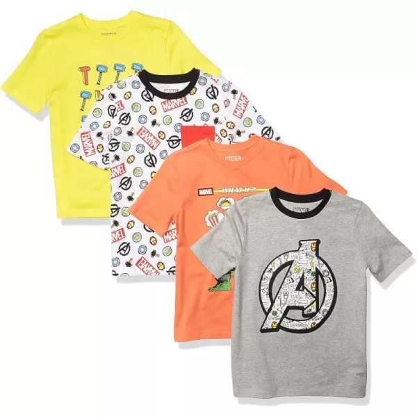 Amazon Essentials Disney  Marvel  Star Wars  Frozen Boys and Toddlers ShortSleeve TShirts Previously Spotted Zebra4 Avengers LogoMarvel Power