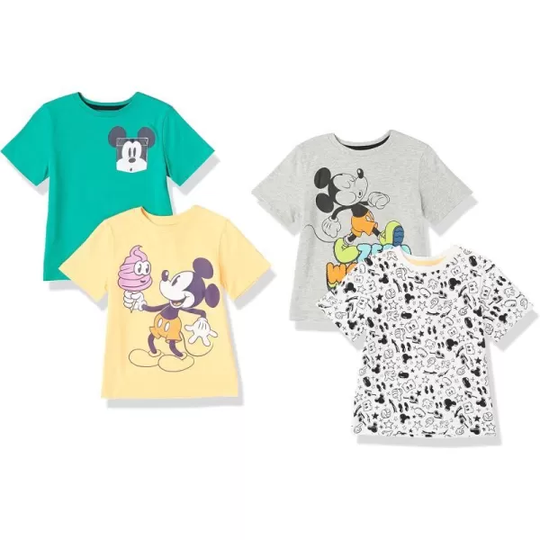 Amazon Essentials Disney  Marvel  Star Wars  Frozen Boys and Toddlers ShortSleeve TShirts Previously Spotted Zebra4 Forever Mickey Print