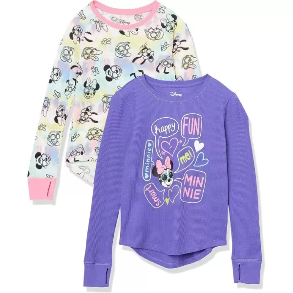 Amazon Essentials Disney  Marvel  Star Wars  Frozen Girls and Toddlers LongSleeve Thermal TShirts Pack of 2PurpleMinnie