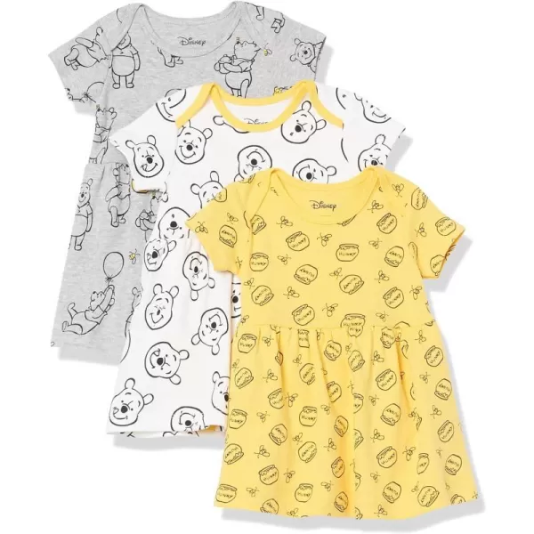 Amazon Essentials Disney  Marvel  Star Wars  Princess Babies Toddlers and Girls Dresses Pack of 3Winnie the Pooh Oh Bother