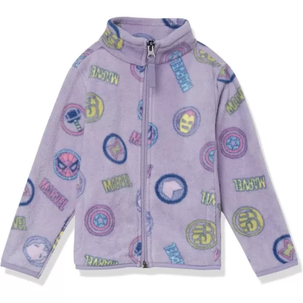 Amazon Essentials Disney  Marvel  Star Wars  Princess Girls and Toddlers Polar Fleece FullZip Mock JacketsMarvel Logo Icon Print