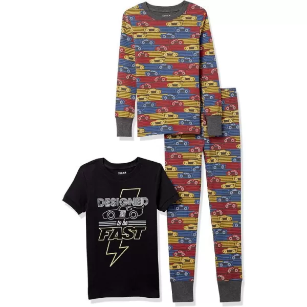 Amazon Essentials Disney  Marvel  Star Wars Babies Toddlers and Boys Pajama Set Previously Spotted Zebra Multipacks2 Cars and Stripes