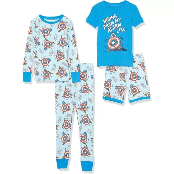 Amazon Essentials Disney  Marvel  Star Wars Babies Toddlers and Boys Pajama Set Previously Spotted Zebra Multipacks2 Marvel Captain America