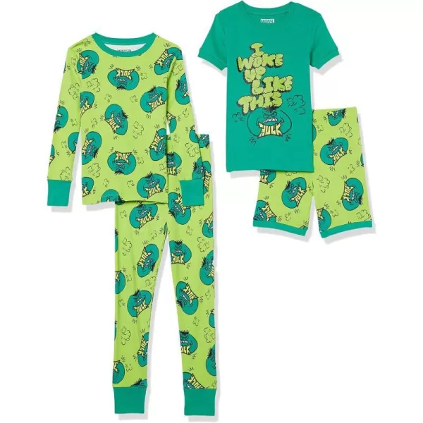 Amazon Essentials Disney  Marvel  Star Wars Babies Toddlers and Boys Pajama Set Previously Spotted Zebra Multipacks2 Marvel Hulk