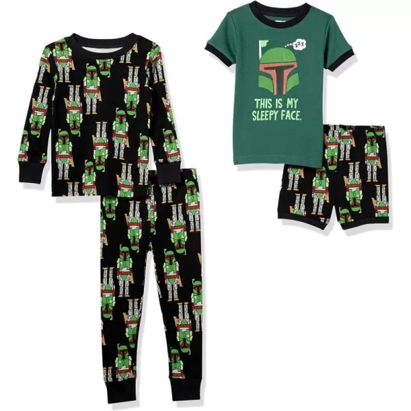 Amazon Essentials Disney  Marvel  Star Wars Babies Toddlers and Boys Pajama Set Previously Spotted Zebra Multipacks2 Star Wars Boba Fett Logo