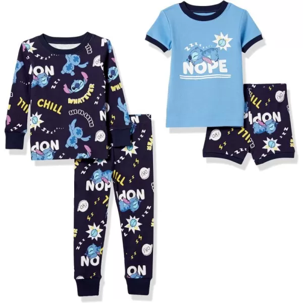 Amazon Essentials Disney  Marvel  Star Wars Babies Toddlers and Boys Pajama Set Previously Spotted Zebra Multipacks2 Stitch Snooze