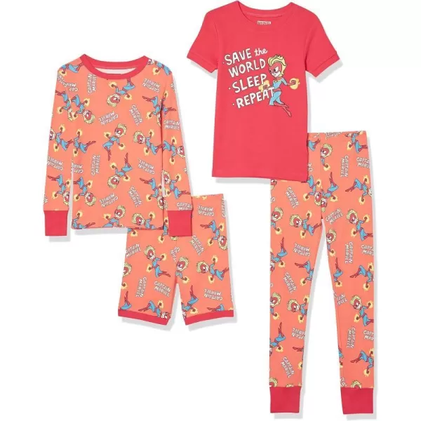 Amazon Essentials Disney  Marvel  Star Wars Babies Toddlers and Girls Pajama Set Previously Spotted Zebra MultipacksMarvel Captain America