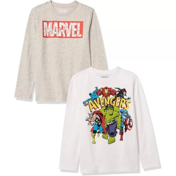 Amazon Essentials Disney  Marvel  Star Wars Boys and Toddlers LongSleeve TShirts Pack of 2Marvel Avengers