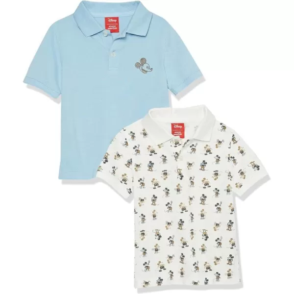 Amazon Essentials Disney  Marvel  Star Wars Boys and Toddlers ShortSleeve Pique Polo Shirts Pack of 2Mickey Peace