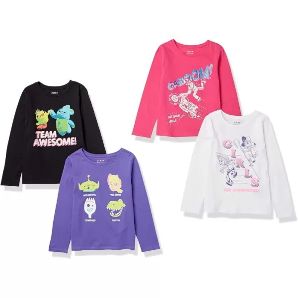 Amazon Essentials Disney  Marvel  Star Wars Girls and Toddlers LongSleeve TShirts Previously Spotted Zebra Pack of 4Toy Story Friends Print