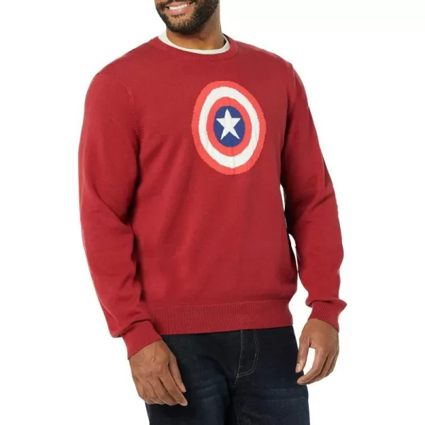 Amazon Essentials Disney  Marvel  Star Wars Mens Crew SweatersMarvel Captain America