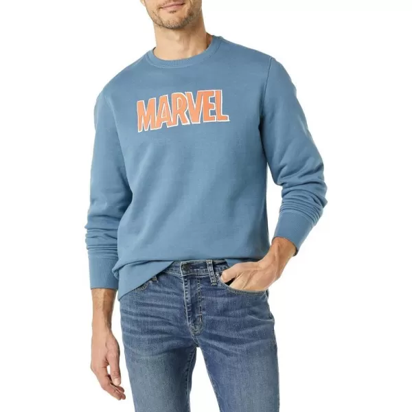 Amazon Essentials Disney  Marvel  Star Wars Mens Fleece Crewneck SweatshirtMarvel Logo