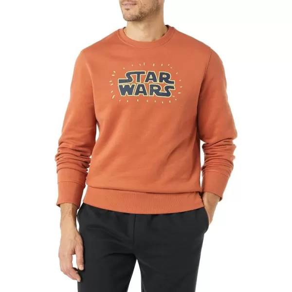 Amazon Essentials Disney  Marvel  Star Wars Mens Fleece Crewneck SweatshirtStar Wars Logo