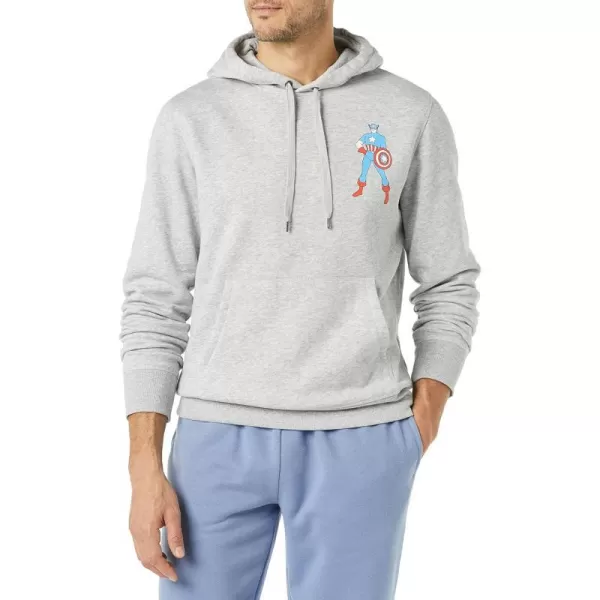 Amazon Essentials Disney  Marvel  Star Wars Mens Fleece Pullover Hoodie Sweatshirts Available in Big amp TallCaptain America