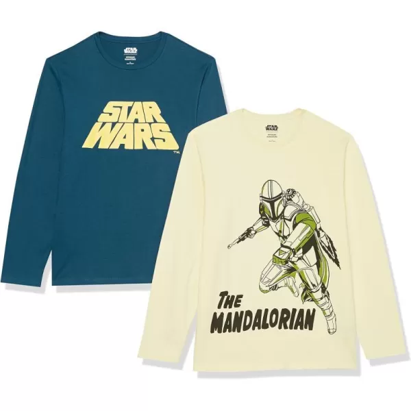 Light Yellow Star Wars Mando/Navy Star Wars