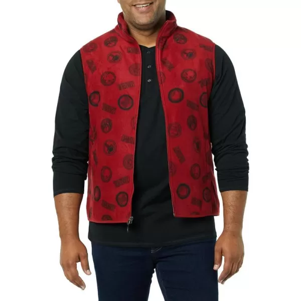 Amazon Essentials Disney  Marvel  Star Wars Mens Polar Fleece VestsMarvel Logo