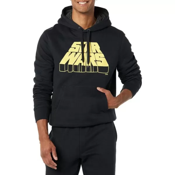 Amazon Essentials Disney  Marvel  Star Wars Mens SherpaLined Pullover Hoodie SweatshirtsStar Wars Logo