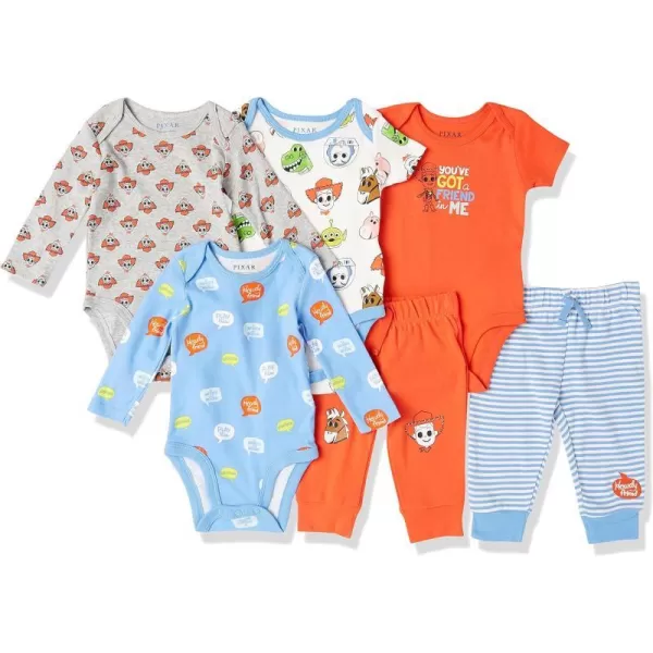 Amazon Essentials Disney  Marvel  Star Wars Unisex Babies 6Piece Outfit Set Pack of 6Toy Story Play Nice