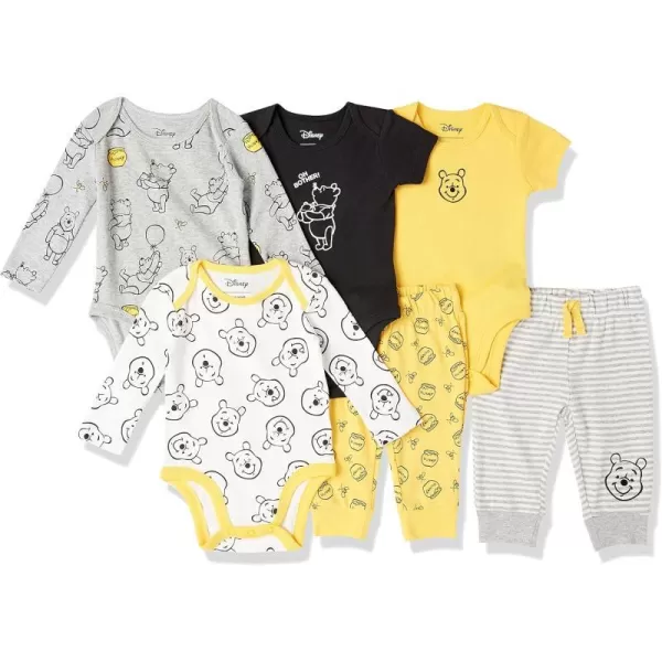 Amazon Essentials Disney  Marvel  Star Wars Unisex Babies 6Piece Outfit Set Pack of 6Winnie the Pooh Oh Bother