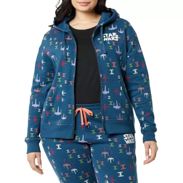 Amazon Essentials Disney  Marvel  Star Wars Womens Fleece FullZip Hoodie Sweatshirts Available in Plus SizeStar Wars Ships