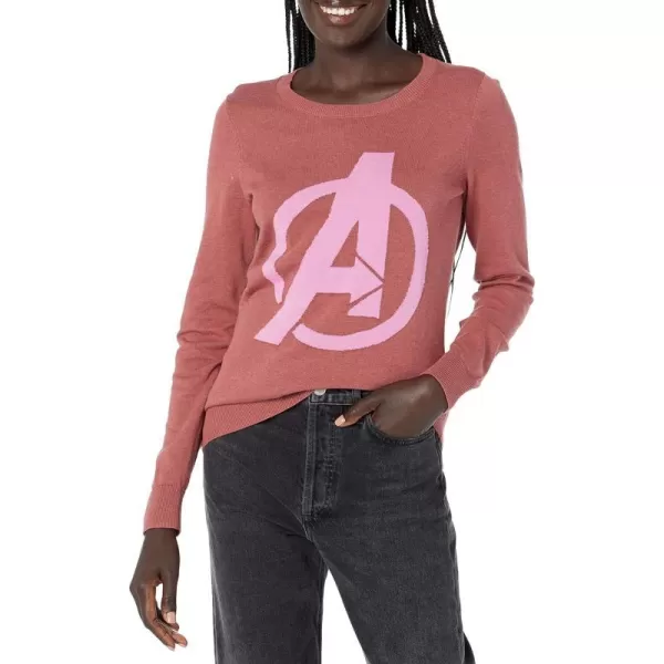 Amazon Essentials Disney  Marvel  Star Wars Womens Lightweight Crew SweatersAvengers Logo  Womens