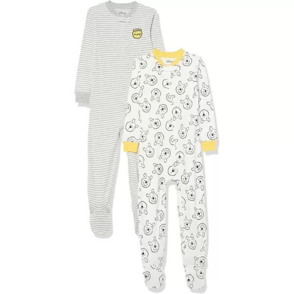 Amazon Essentials Disney l Marvel l Star Wars Baby Boys SnugFit Cotton Footed Pajamas Multipacks2 Winnie the Pooh Oh Bother