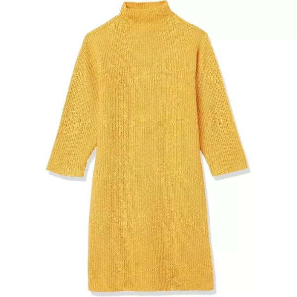 Amazon Essentials Girls Soft Touch LongSleeve Mock Neck Sweater DressGolden Yellow