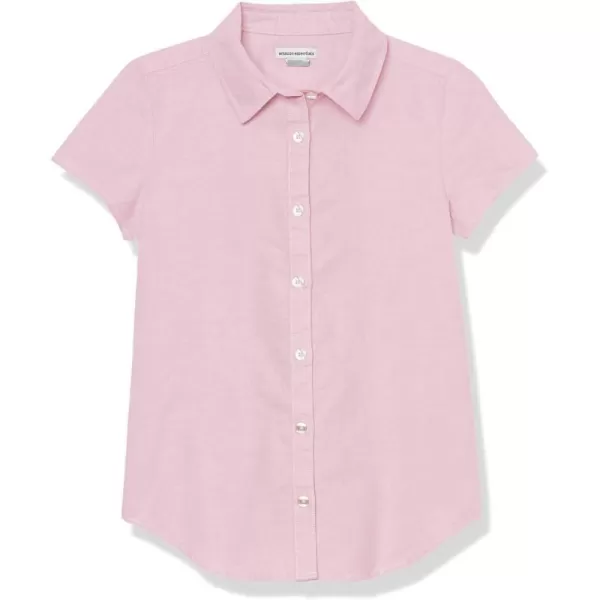 Amazon Essentials Girls Uniform Classic Fit ShortSleeve Oxford ShirtPink