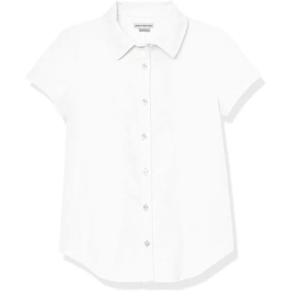 Amazon Essentials Girls Uniform Classic Fit ShortSleeve Oxford ShirtWhite