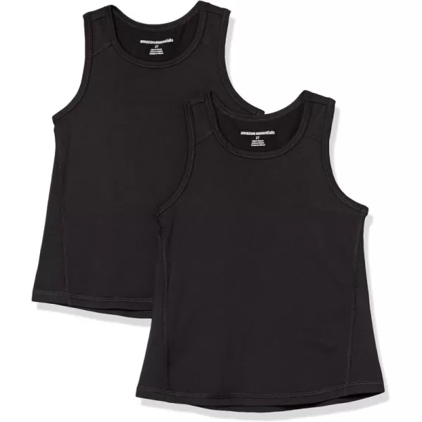 Amazon Essentials Girls and Toddlers Active Tank Pack of 2Black