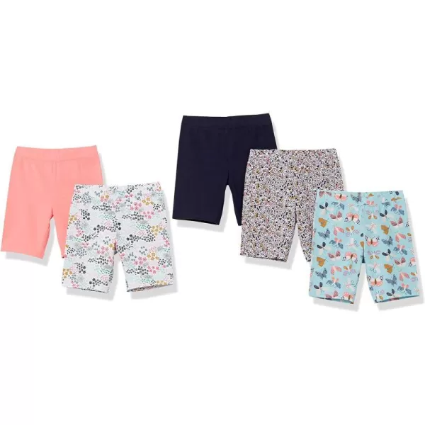 Amazon Essentials Girls and Toddlers CartWheel Short Multipacks5 ButterflyFloral