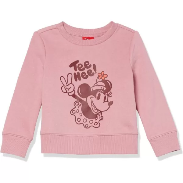 Amazon Essentials Girls and Toddlers Disney  Star Wars  Marvel Princess Fleece Pullover Crew SweatshirtMinnie Peace  Girls