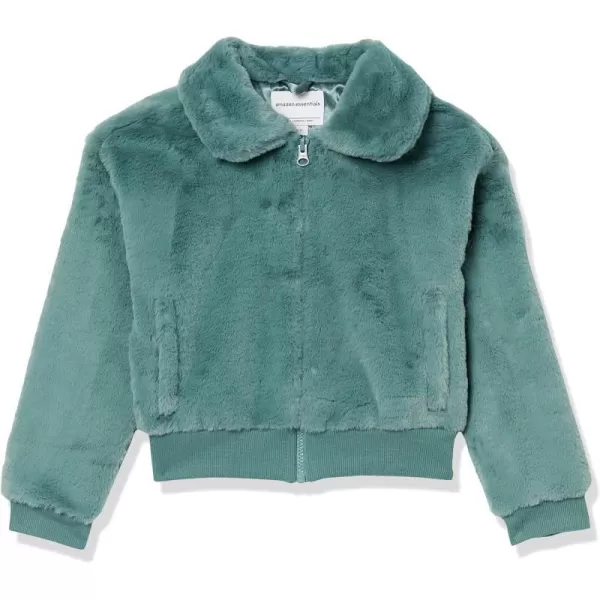 Amazon Essentials Girls and Toddlers Faux Fur JacketGreen