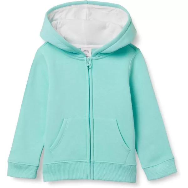 Amazon Essentials Girls and Toddlers Fleece ZipUp Hoodie SweatshirtAqua Blue