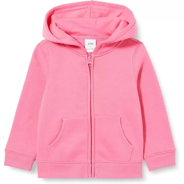 Amazon Essentials Girls and Toddlers Fleece ZipUp Hoodie SweatshirtBright Pink