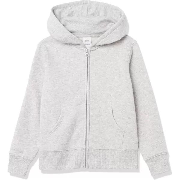 Amazon Essentials Girls and Toddlers Fleece ZipUp Hoodie SweatshirtLight Grey Heather