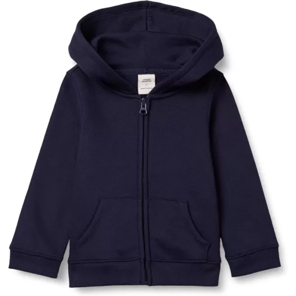 Amazon Essentials Girls and Toddlers Fleece ZipUp Hoodie SweatshirtNavy